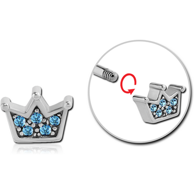 SURGICAL STEEL MICRO THREADED VALUE JEWELLED CROWN ATTACHMENT