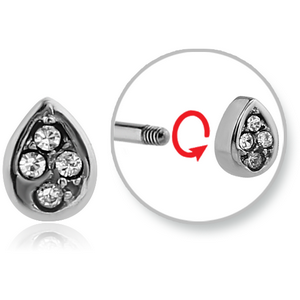 SURGICAL STEEL MICRO THREADED DROP JEWELLED ATTACHMENT