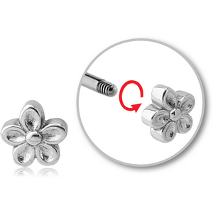 SURGICAL STEEL MICRO THREADED ATTACHMENT - FLOWER