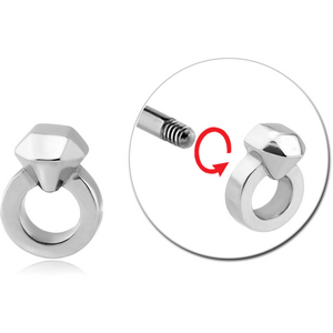 SURGICAL STEEL MICRO THREADED ATTACHMENT-DIAMOND RING