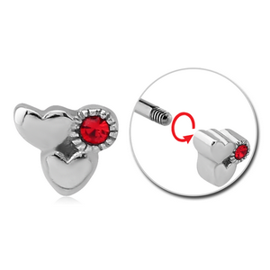 SURGICAL STEEL MICRO ATTACHMENT FOR 1.2MM THREADED PINS - HEART AND CIRCLE