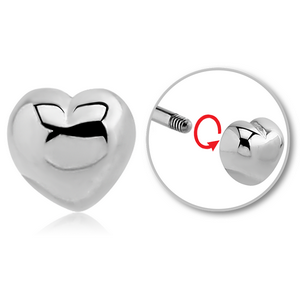 SURGICAL STEEL MICRO THREADED HEART ATTACHMENT