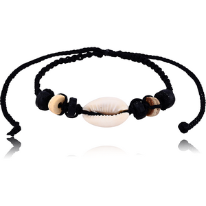 BRACELET NYLON 1.5MM MULTY COLOURS WITH COCO AND COWRIE SHELL