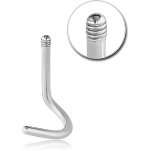 SURGICAL STEEL 1.2MM THREADING CURVED NOSE STUD PIN