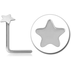 SURGICAL STEEL STAR 90 DEGREE NOSE STUD