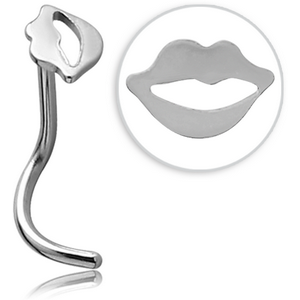 SURGICAL STEEL LIPS CURVED NOSE STUD