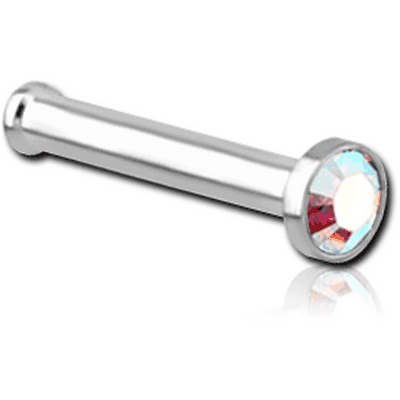 SURGICAL STEEL VALUE JEWELLED NOSE BONE WITH SET STONE