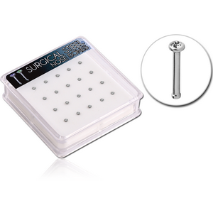 BOX OF 20 SURGICAL STEEL JEWELLED NOSE BONES