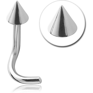 SURGICAL STEEL 1.2MM THREADING CURVED NOSE STUD WITH CONE