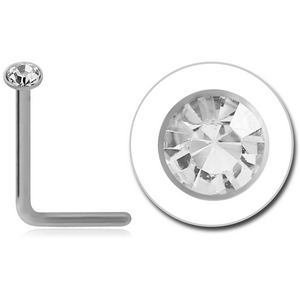 STERLING SILVER 925 JEWELLED 90 DEGREE NOSE STUD