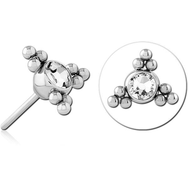 SURGICAL STEEL JEWELLED THREADLESS ATTACHMENT