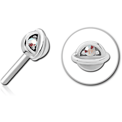 SURGICAL STEEL JEWELLED THREADLESS ATTACHMENT - HALF OPEN EYE