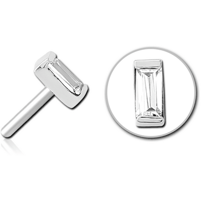 SURGICAL STEEL JEWELLED THREADLESS ATTACHMENT - SQUARE