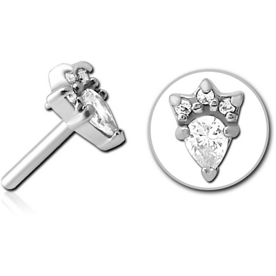 SURGICAL STEEL JEWELLED THREADLESS ATTACHMENT - JESTER HAT