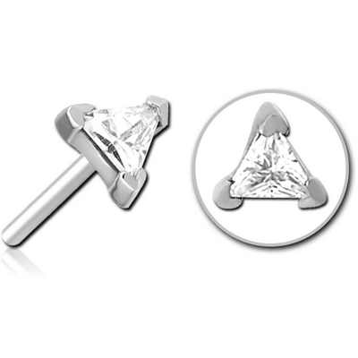 SURGICAL STEEL JEWELLED THREADLESS ATTACHMENT - TRIANGLE