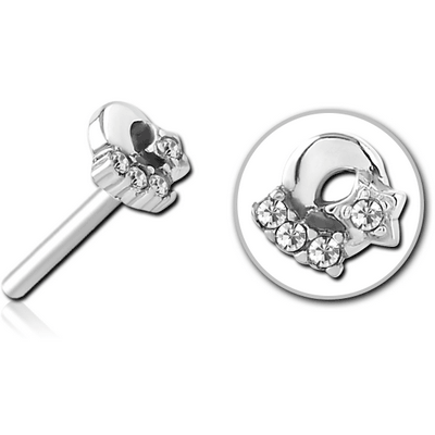 SURGICAL STEEL JEWELLED THREADLESS ATTACHMENT - PLAIN MOON AND STARS