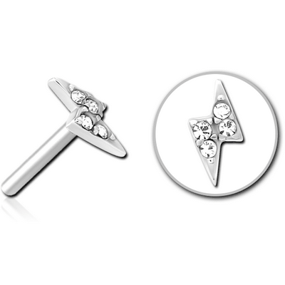 SURGICAL STEEL JEWELLED THREADLESS ATTACHMENT - THUNDER