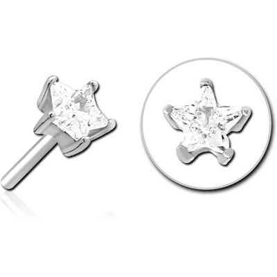 SURGICAL STEEL JEWELLED THREADLESS ATTACHMENT - STAR