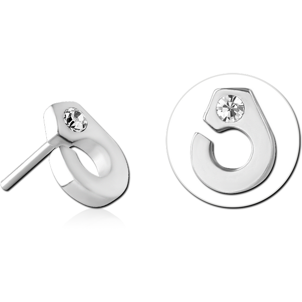 SURGICAL STEEL JEWELLED THREADLESS ATTACHMENT