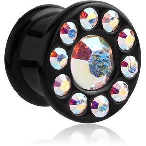 UV ACRYLIC JEWELLED ROUND - EDGE FLARED PLUG