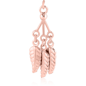 ROSE GOLD PVD COATED BRASS TRIPLE LEAVES CHARM
