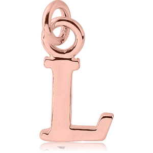 ROSE GOLD PVD COATED BRASS LETTER CHARM - L