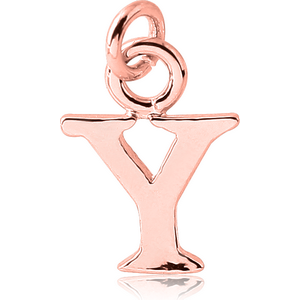 ROSE GOLD PVD COATED BRASS LETTER CHARM - Y