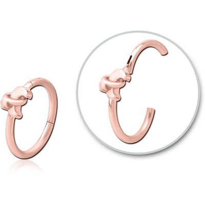 ROSE GOLD PVD COATED SURGICAL STEEL HINGED SEPTUM RING - ANNULAR ECLIPSE AND STAR