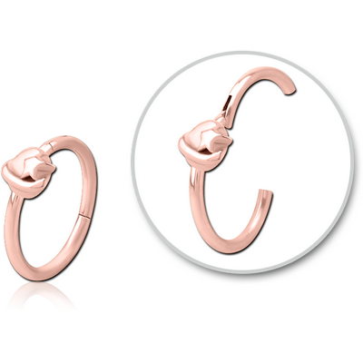 ROSE GOLD PVD COATED SURGICAL STEEL HINGED SEPTUM RING - EYE STAR