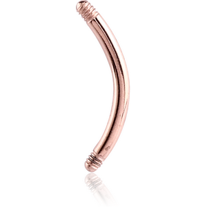 ROSE GOLD PVD COATED SURGICAL STEEL CURVED BARBELL PIN