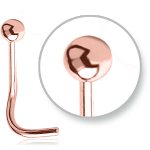 ROSE GOLD PVD COATED SURGICAL STEEL CURVED BALL NOSE STUD