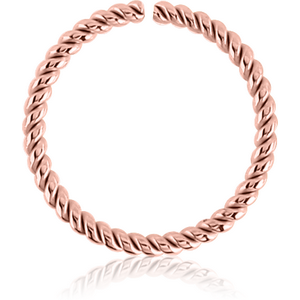 ROSE GOLD PVD COATED SURGICAL STEEL SEAMLESS RING - TWIST