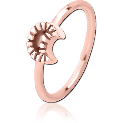 ROSE GOLD PVD COATED SURGICAL STEEL SEAMLESS RING - CRESCENT