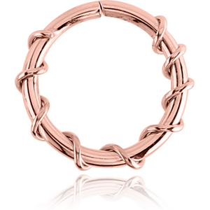 ROSE GOLD PVD COATED SURGICAL STEEL SEAMLESS RING - TWIST WIRE