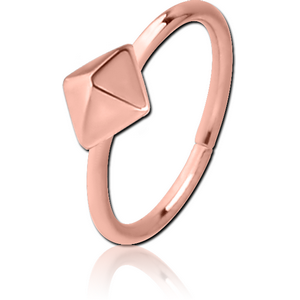 ROSE GOLD PVD COATED SURGICAL STEEL SEAMLESS RING - PYRAMID