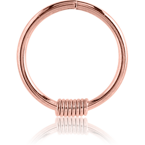 ROSE GOLD PVD COATED SURGICAL STEEL SEAMLESS RING - BARB WIRE