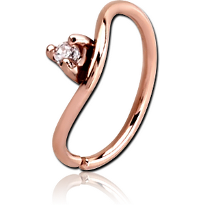 ROSE GOLD PVD COATED SURGICAL STEEL JEWELLED SEAMLESS RING