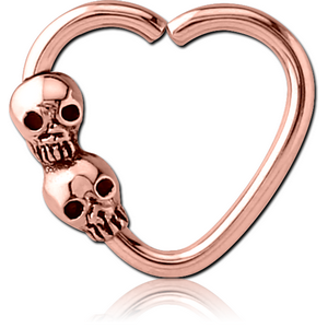 ROSE GOLD PVD COATED SURGICAL STEEL OPEN HEART SEAMLESS RING