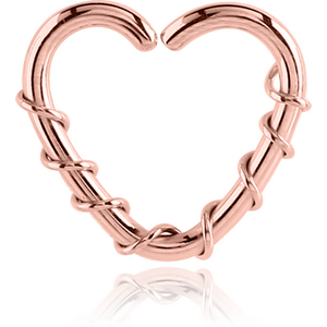 ROSE GOLD PVD COATED SURGICAL STEEL OPEN HEART SEAMLESS RING
