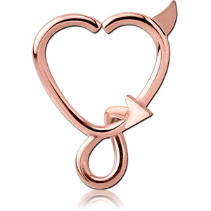 ROSE GOLD PVD COATED SURGICAL STEEL OPEN HEART SEAMLESS RING