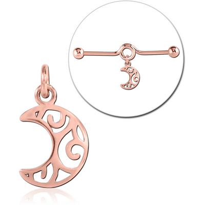 ROSE GOLD PVD COATED SURGICAL STEEL CHARM FOR INDUSTRIAL BARBELL