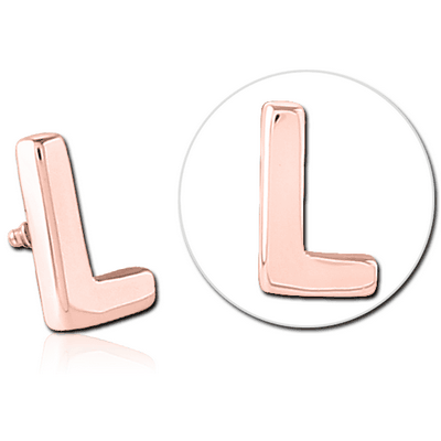 ROSE GOLD PVD COATED SURGICAL STEEL ATTACHMENT FOR 1.6MM INTERNALLY THREADED PINS - L