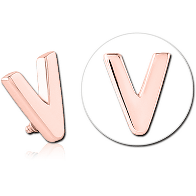 ROSE GOLD PVD COATED SURGICAL STEEL ATTACHMENT FOR 1.6MM INTERNALLY THREADED PINS - V