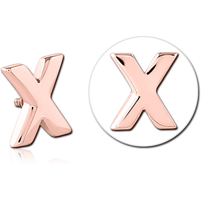 ROSE GOLD PVD COATED SURGICAL STEEL ATTACHMENT FOR 1.6MM INTERNALLY THREADED PINS - X
