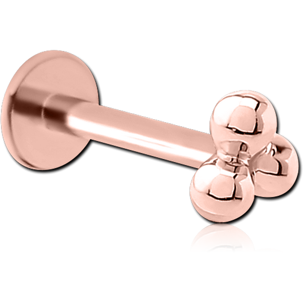 ROSE GOLD SURGICAL STEEL INTERNALLY THREADED MICRO LABRET