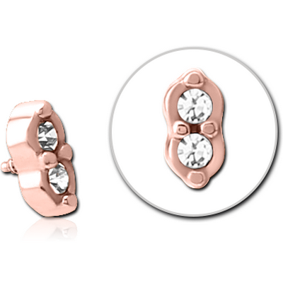 ROSE GOLD PVD COATED SURGICAL STEEL JEWELLED MICRO ATTACHMENT FOR 1.2MM INTERNALLY THREADED PINS