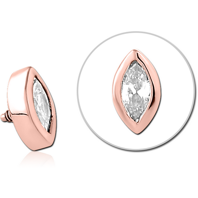 ROSE GOLD PVD COATED SURGICAL STEEL JEWELLED MICRO ATTACHMENT FOR 1.2MM INTERNALLY THREADED PINS