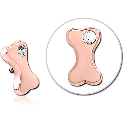 ROSE GOLD PVD COATED SURGICAL STEEL JEWELLED MICRO ATTACHMENT FOR 1.2MM INTERNALLY THREADED PINS - BONE