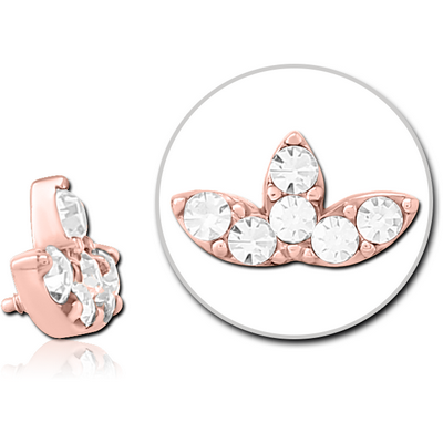 ROSE GOLD PVD COATED SURGICAL STEEL JEWELLED MICRO ATTACHMENT FOR 1.2MM INTERNALLY THREADED PINS