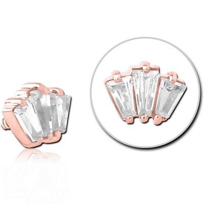 ROSE GOLD PVD COATED SURGICAL STEEL JEWELLED MICRO ATTACHMENT FOR 1.2MM INTERNALLY THREADED PINS